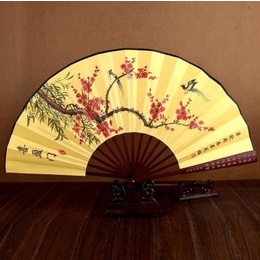 Geleneksel Çin Tarzı Bambu El Yapımı Katlanır Fan 33cm