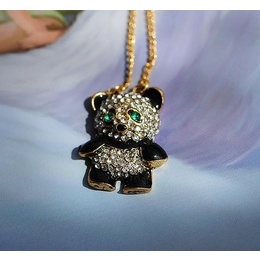 Collier panda en cristal artificiel