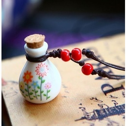 Color Painted Sunflower Fragrance Bottle Pendant