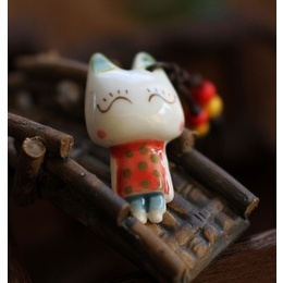 Cute Flirting Kitty Pandantiv Ceramic