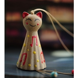 Polymer Clay Deco Kitty Aeolian Bells