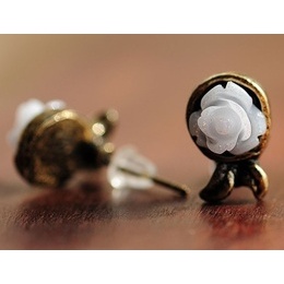 White Rose Earings