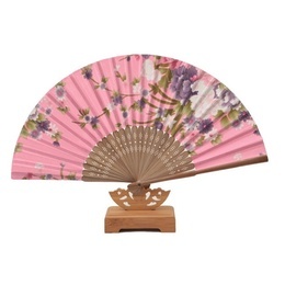A mano chino ventilador de mano Cheongsam Style Naughty Pink