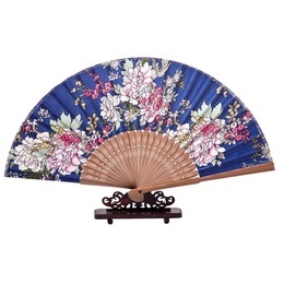 Handmade Chineză Fan de mână Cheongsam Stilul Albastru