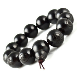 Ebony Wood  Classic Sculpture Buddha Beads 15mm