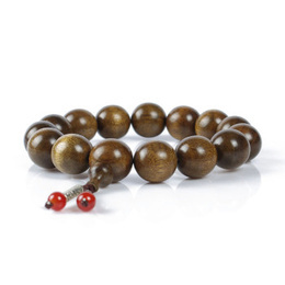 Cunninghamia Lanceolata Buddha Beads with Red Agate Joint Bracelet 20mm