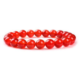 Natural  Red Agate Beads Cerise Bracelet 6mm x 29pcs
