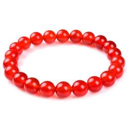 Bracciale in agata perline rosso naturale 8mm x 22pz