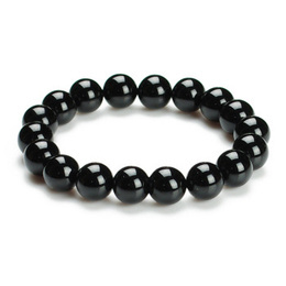 Natural Original Black Onyx Dark Agate Beads Bracelet 8mm