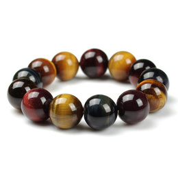 Natural Tiger′s Eye Beads Bracelet 14mm x 15pcs