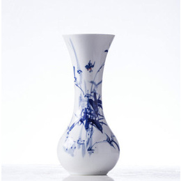 Jingdezhen keramik håndmalede blå og hvid lotus lille vase blomst Style4