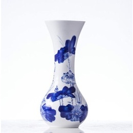 Jingdezhen ceramica pictate manual albastru și alb lotus flori vaza de flori stil2