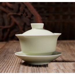 Longquan celadon & Geyao y Diyao cubrieron el tazón para el té chino de kung fu; Diyao color crema 160ml
