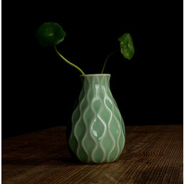 Longquan celadon creativity desktop decor vases flower hydroponics ; Style2 of Diyao plum green