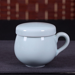 Longquan celadon fashion strainer cup ; Diyao power blue