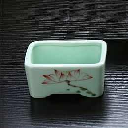 Celadon flowerpot & succulent flowerpot & hand-painted lotus porcelain  Style5