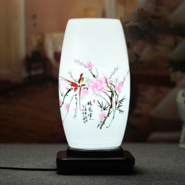 Jingdezhen eggshell china with Common base and Applique art & imitation of classical style table lamp ; Style11