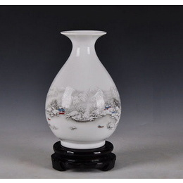Porțelan Jingdezhen și șase tipuri clasice de vaze din China, cu dealuri îndepărtate și imagine albă de zăpadă; Style5