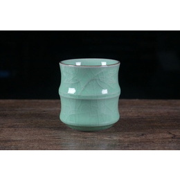 Longquan celadon bamboo-shaped kung fu tea cup six colors to choose ; Style4