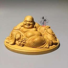 Wooden handicrafts solid wood laughing Buddha