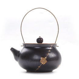 Imitation porcelain patch crude pottery teapot