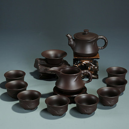 Yixing purple sand kung fu tea set package handmade tea cup sea tea pot covered bowl