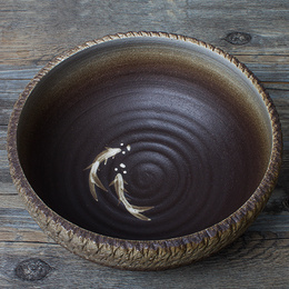 Håndlavet tevask japansk stil sten fisk tank spittoon