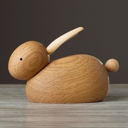 Ornamenti di conigli in legno massello Giocattoli per bambini