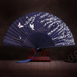 Country style retro female fan summer women′s folding fan