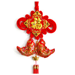 Handmade Chinese Fortune Knot Pendant - Double Fish