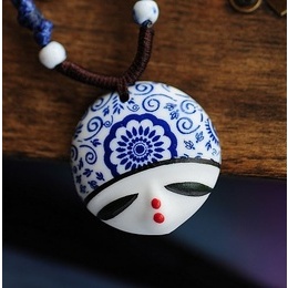 Beautiful Face Ceramic Necklace