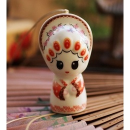 Female Role in Beijing Opera Ceramic Pendant