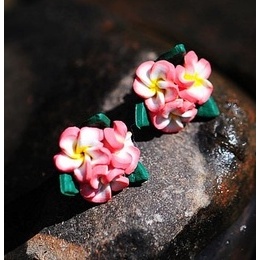 Peach Blossom Flower Cluster Earings