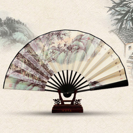 Cool Season Kinesisk Landskap Maleri Hand Fan Bamboo Forest