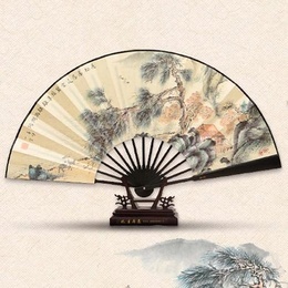 Cool Season Chinese Landscape Painting Hand Fan Home Charm