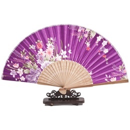Handmade Chinese Hand Fan Cheongsam Style Purple Charm