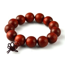 Perles de Bouddha naturelles en rondeur de bois de santal rouge 15mm