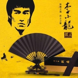 Shining Black Chinese Hand Fan for Warrior
