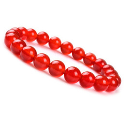 Natural  Red Agate Beads Cerise Bracelet 10mm x 18pcs