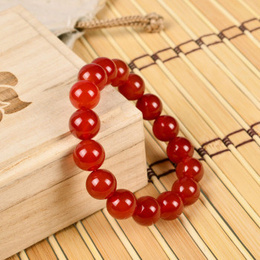 Natural Red Agate Perler Cerise Armbånd 12mm x 16pcs