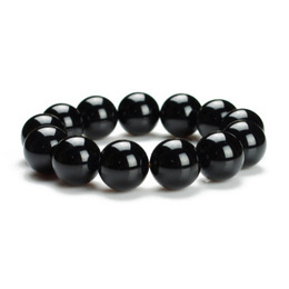 Natural Original Black Onyx Dark Agate Beads Bracelet 16mm