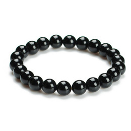 Natural Original Black Onyx Dark Agate Beads Bracelet 6mm