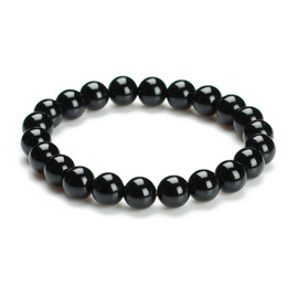 Naturlig Original Sort Onyx Mørk Agatør Perler Armbånd 6mm