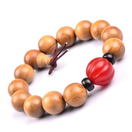 Phoebe Sheareri with Red Agate Joint  Buddha Beads Bracelet 15mm