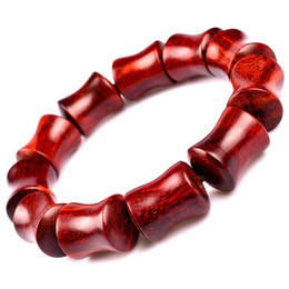 Pterocarpus Santalinus Aged Wood Высокоплотная маслянистая коллекция Bamboo Joint Beads Bracelet