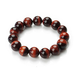 Natural Dark Red Tiger′s Eye Beads Bracelet 10mm