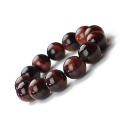 Natural Dark Red Tiger's Eye Beads Bracelet 14mm