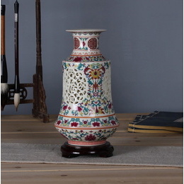 Jingdezhen keramiske hule udsøgte blå og hvid porcelæn vase stue vintage hul hvid Creative Decoration Style11