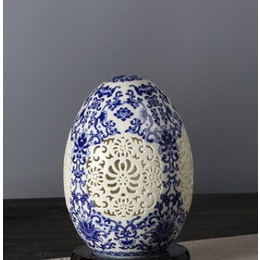 Jingdezhen ceramic hollow exquisite blue and white porcelain vase living room vintage hollow white Creative Decoration Style3