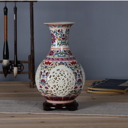 Jingdezhen keramisk hule utsøkt blå og hvit porselen vase stue vintage hule hvit Creative Decoration Style9